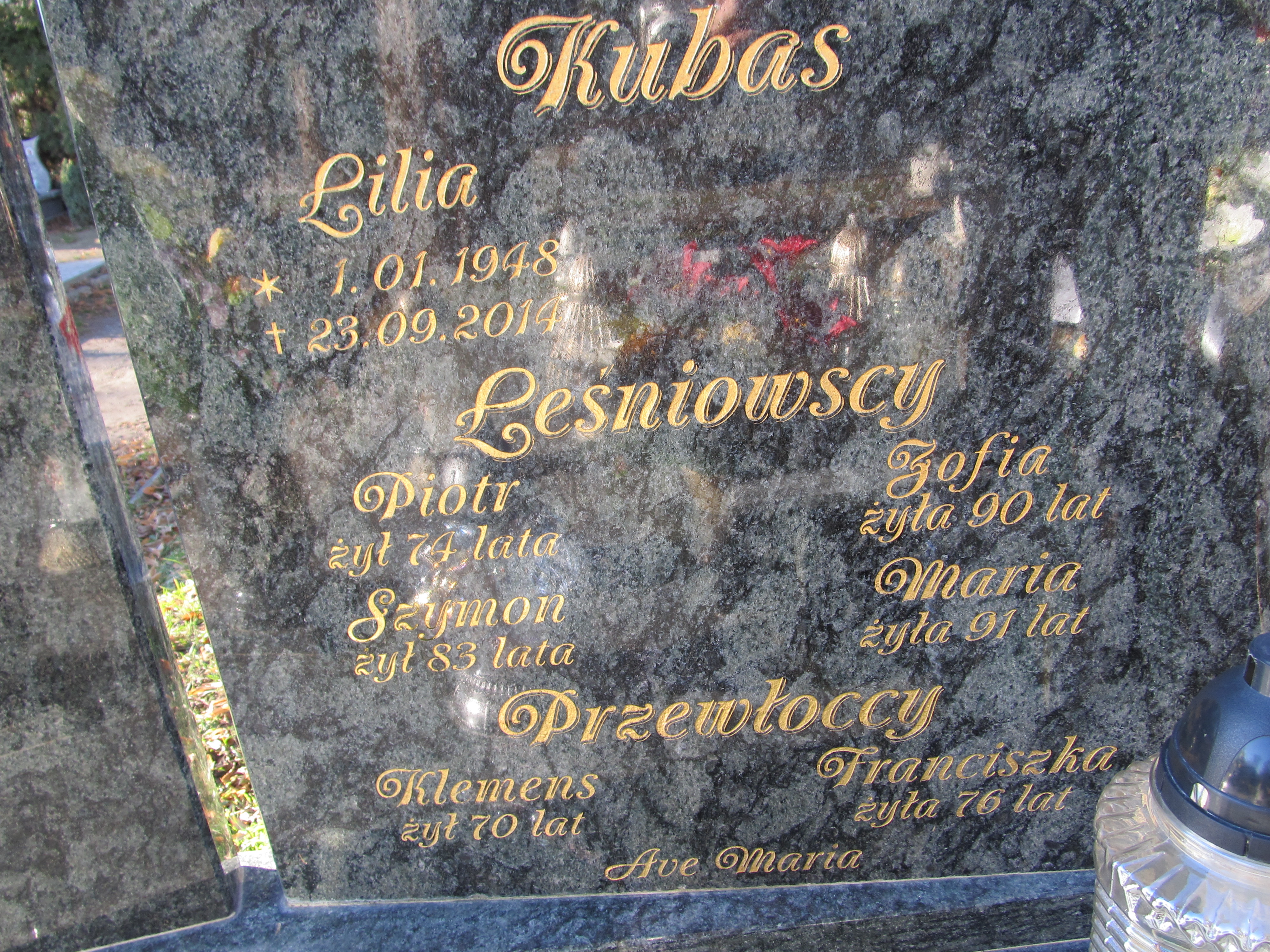 Lilia Kubas 1948 Paczków - Grobonet - Wyszukiwarka osób pochowanych